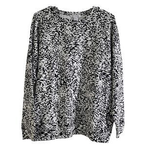 ATHLETA Micro Cheetah Black Balance Printed Pullover in Size S/P